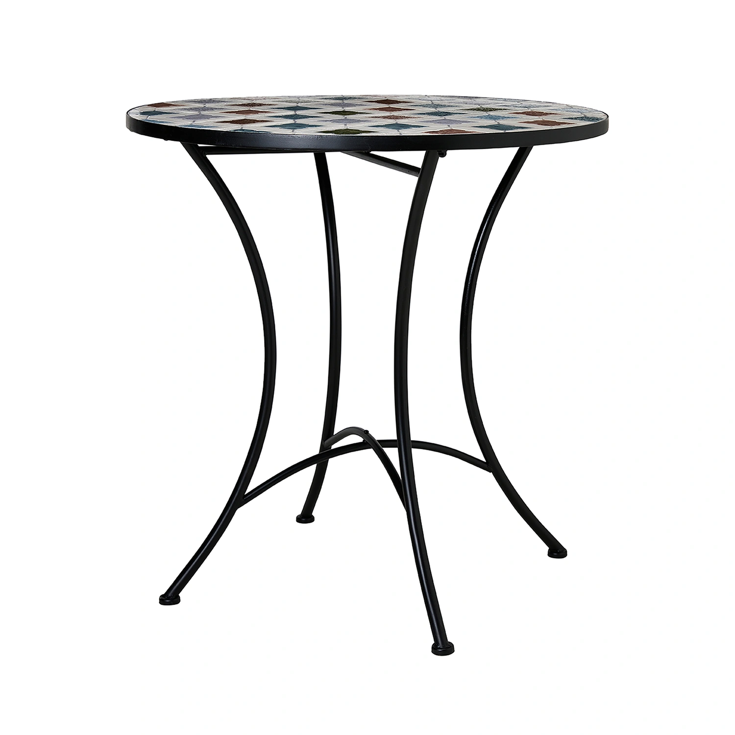 Wikholm form Venice mosaikbord vitmelerad/svart Ø70 cm