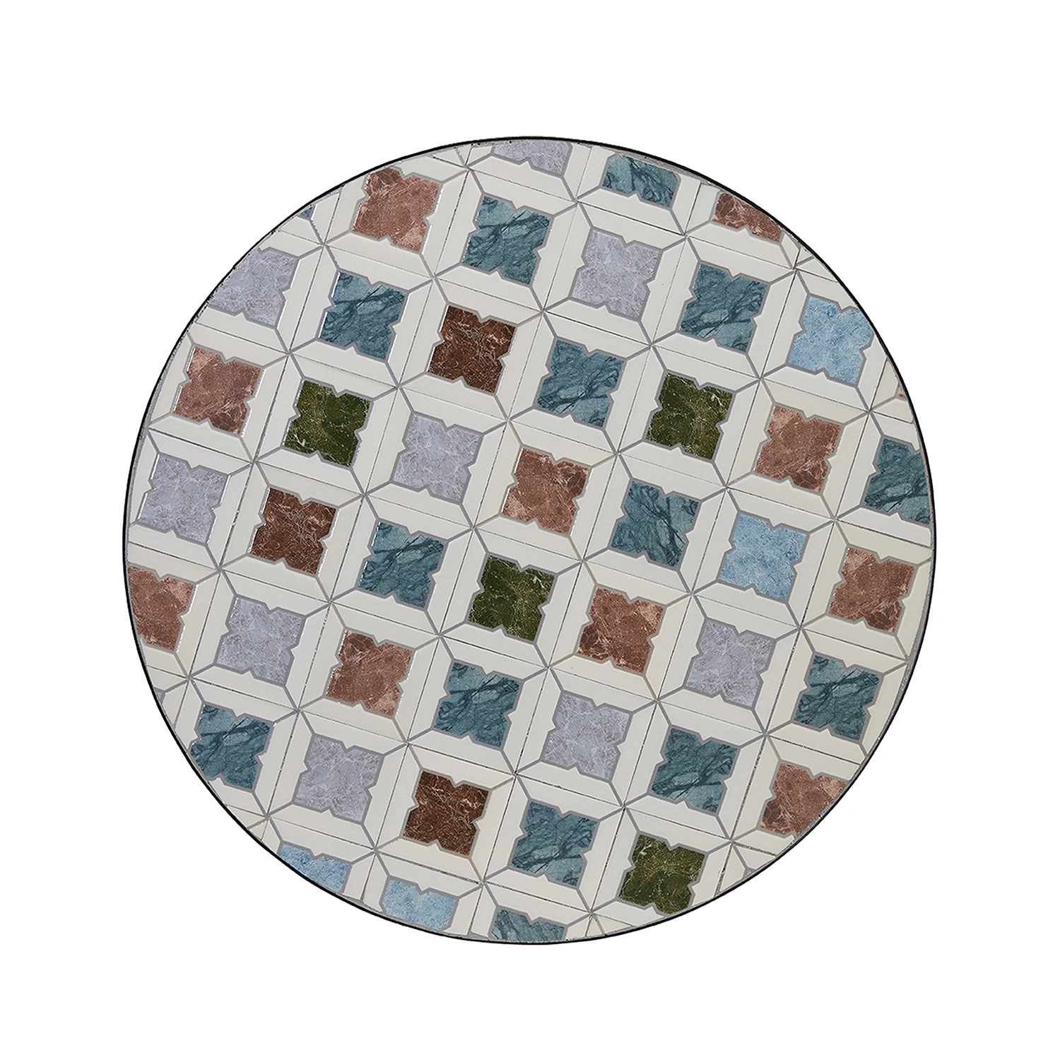 Wikholm form Venice mosaikbord vitmelerad/svart Ø70 cm