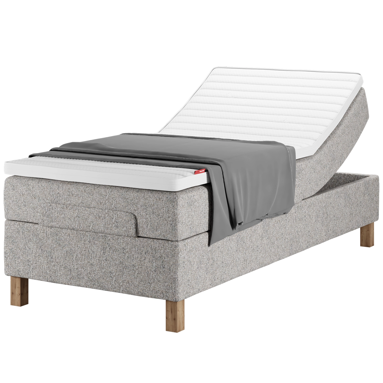 Wonderland ställbar enkelsäng 90 cm med underrede 412, i färgen Sand 17.