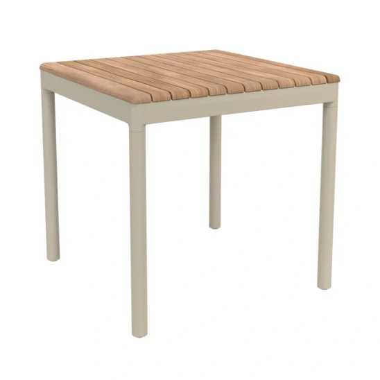 Fritz Hansen Pelagus cafébord ivory/teak 75x75 cm