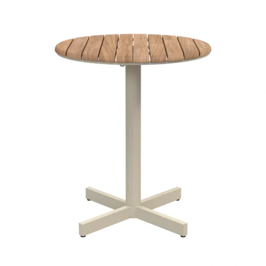 Fritz Hansen Pelagus cafébord ivory/teak Ø62 cm