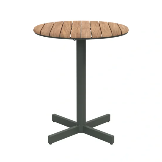 Fritz Hansen Pelagus cafébord grön/teak Ø62 cm