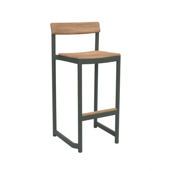 Fritz Hansen Pelagus barstol hög grön/teak