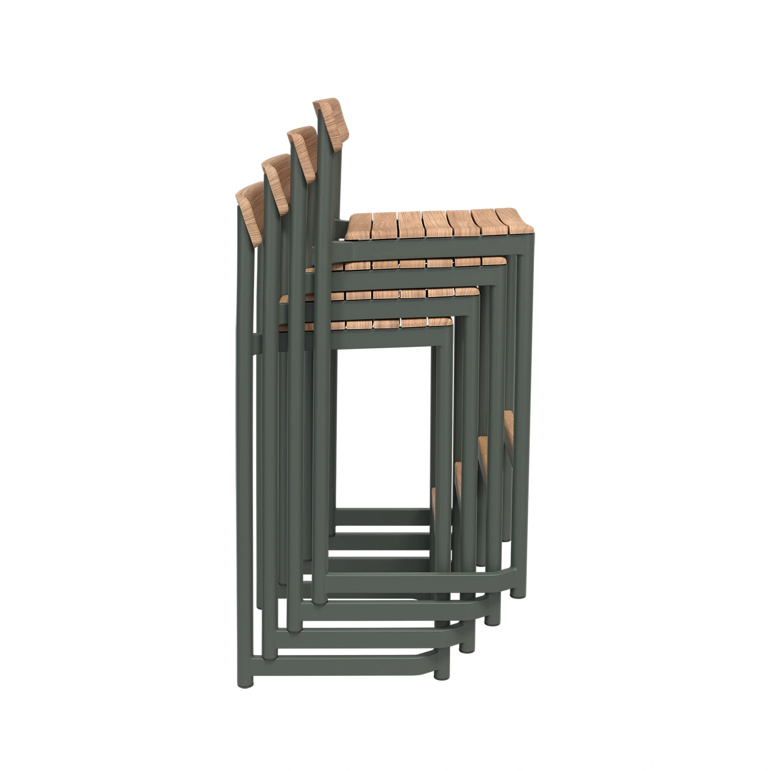 Pelagus barstol hög grön/teak