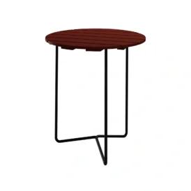 6B bord mörkröd ek / svart Ø60 cm