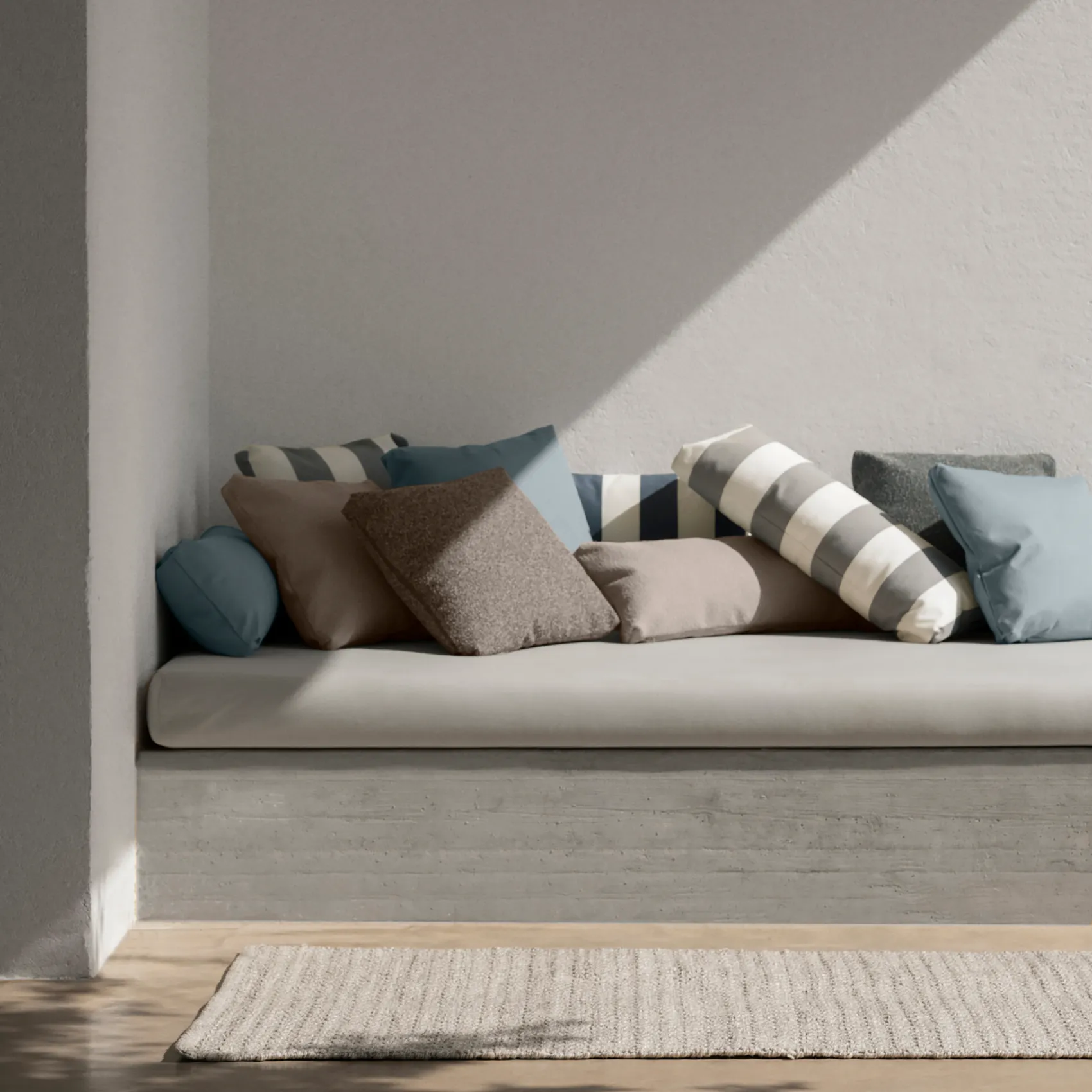 Stay kudde blå/vit 70x30 cm