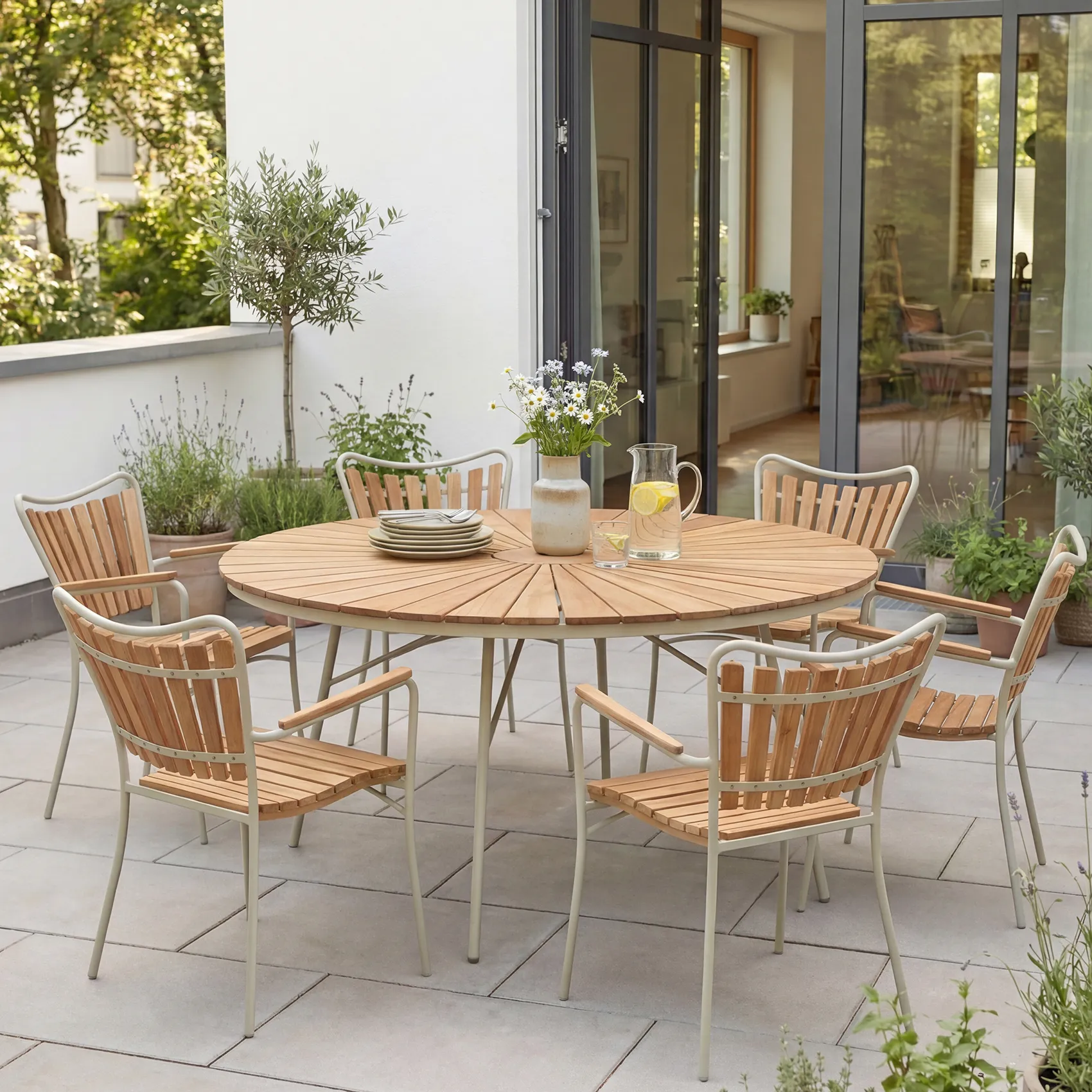 Product Image for Ellen matgrupp teak/sand - 6 stolar, Ø150 cm