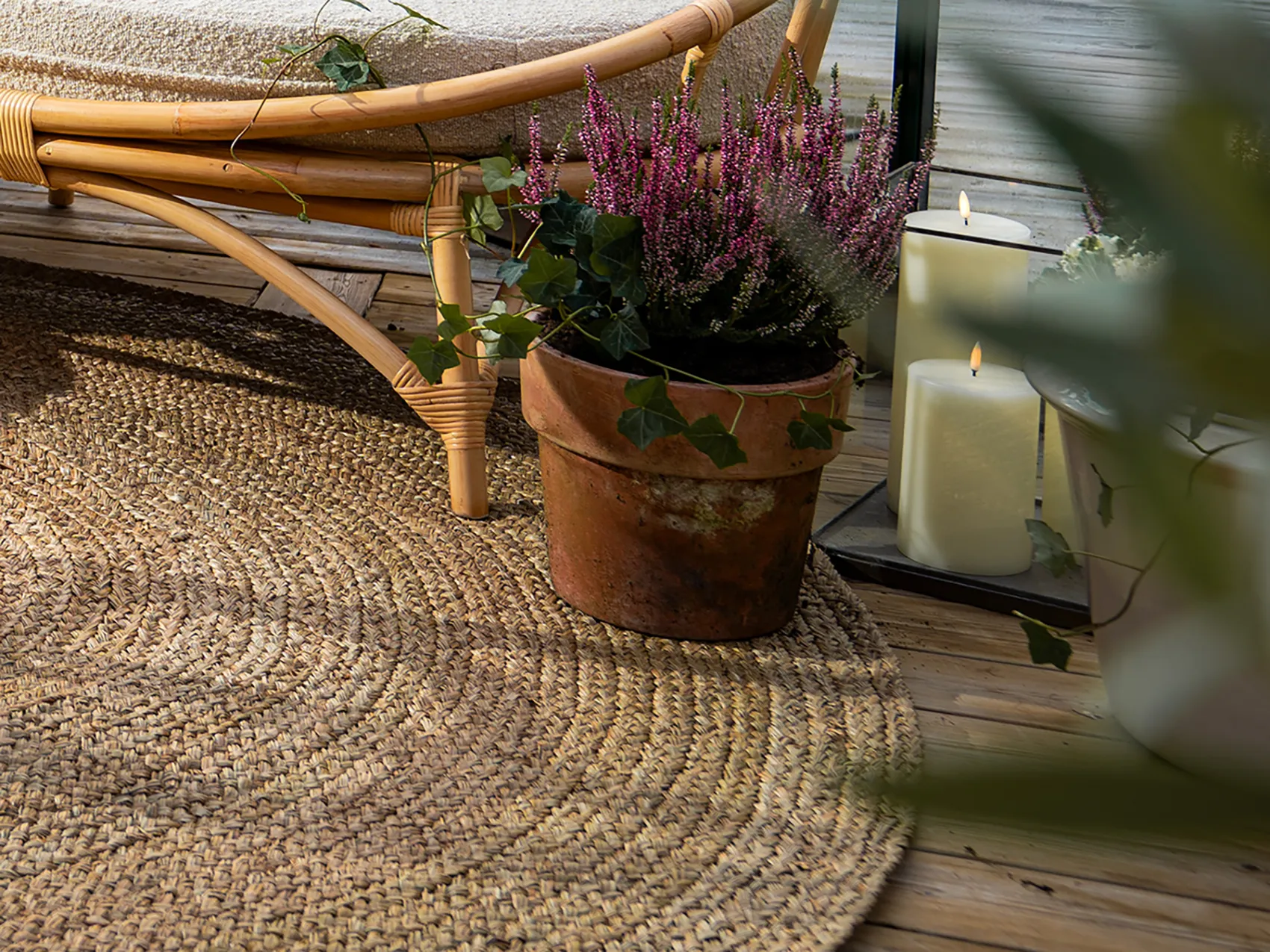 Amara sjögräsmatta natur - Ø198 cm