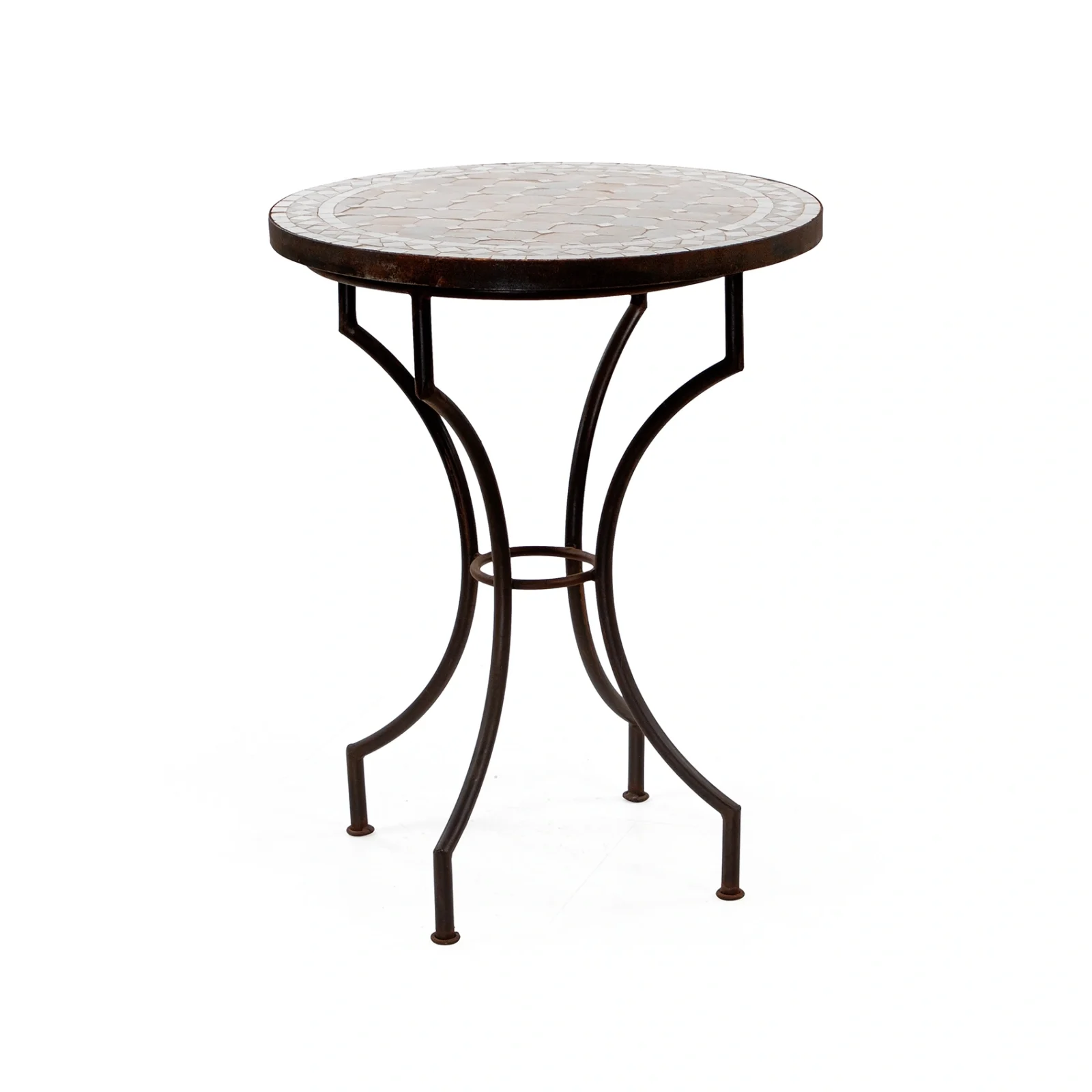 Mosaik cafébord beige Ø60 cm