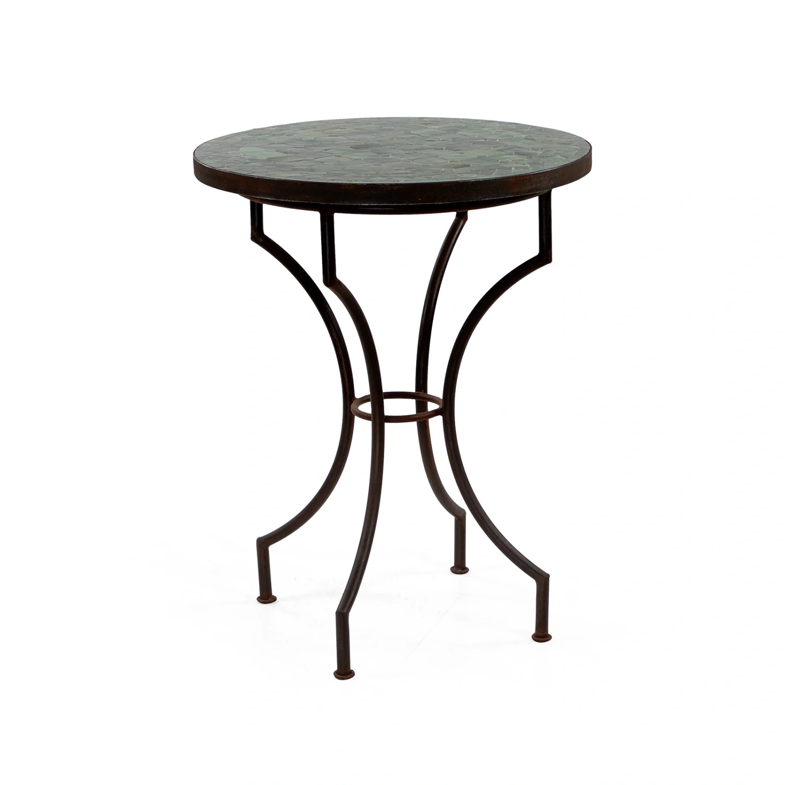 Mosaik cafébord grön Ø60 cm