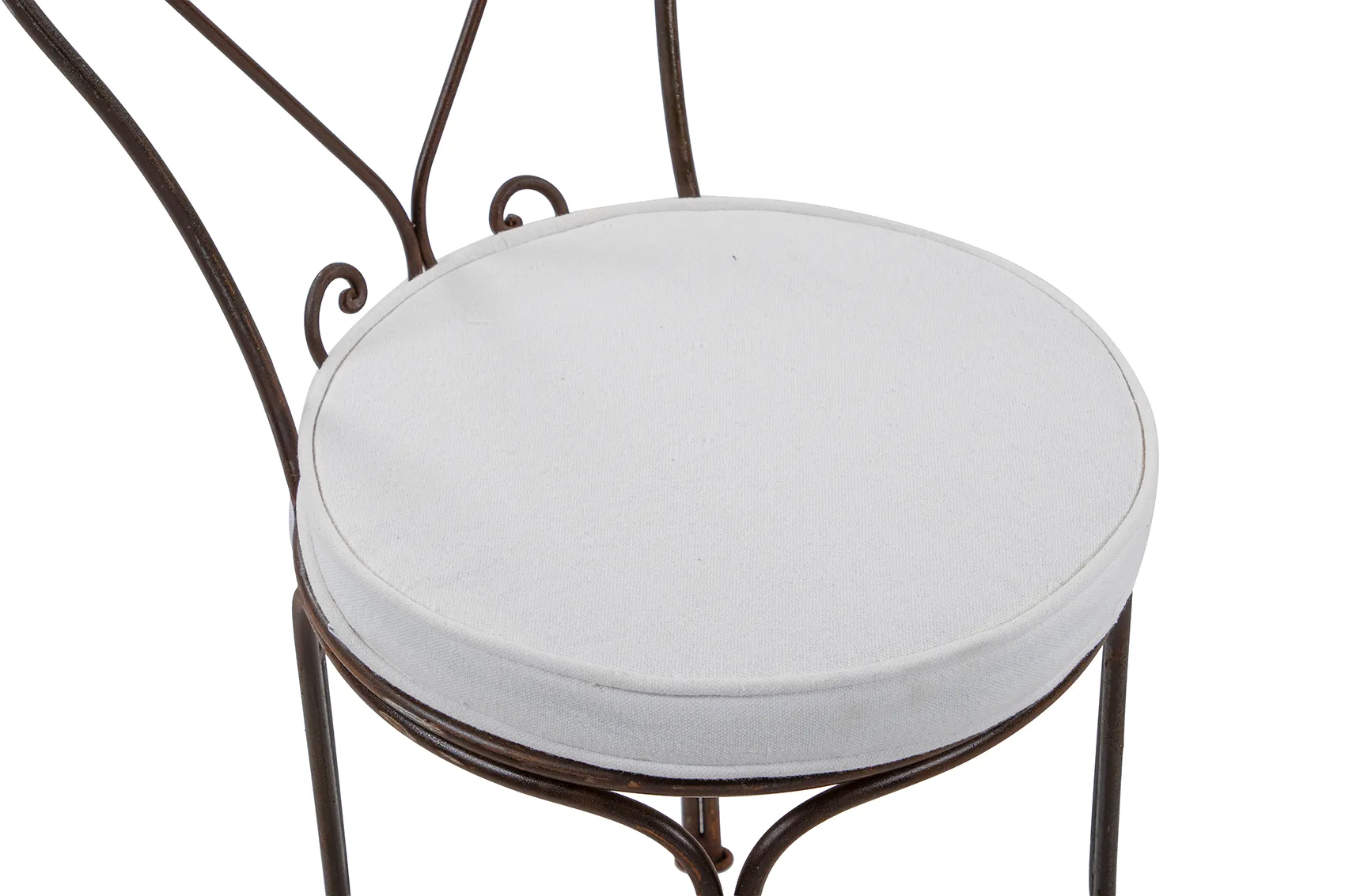 Hjärtstol rostbrun - med vit dyna