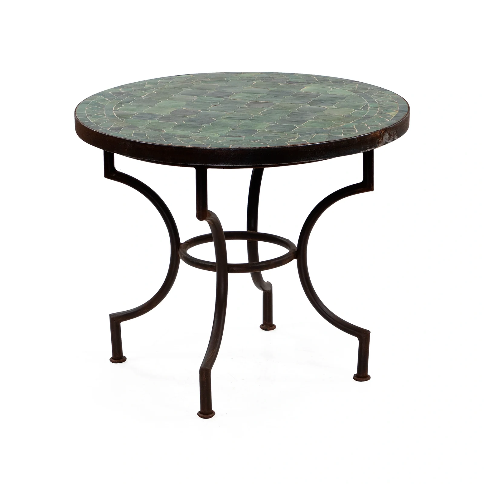 Mosaik sidobord grön Ø60 cm