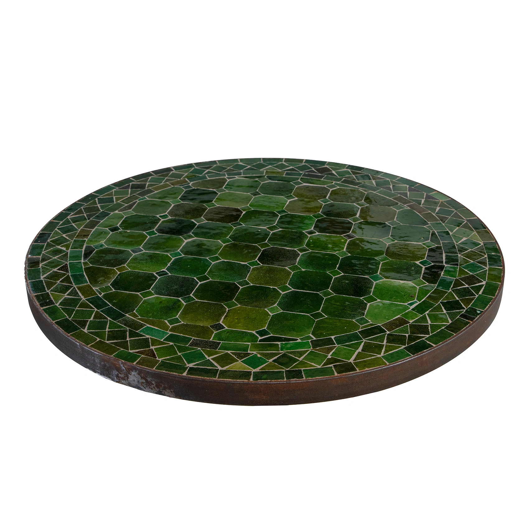 Mosaik sidobord grön Ø60 cm