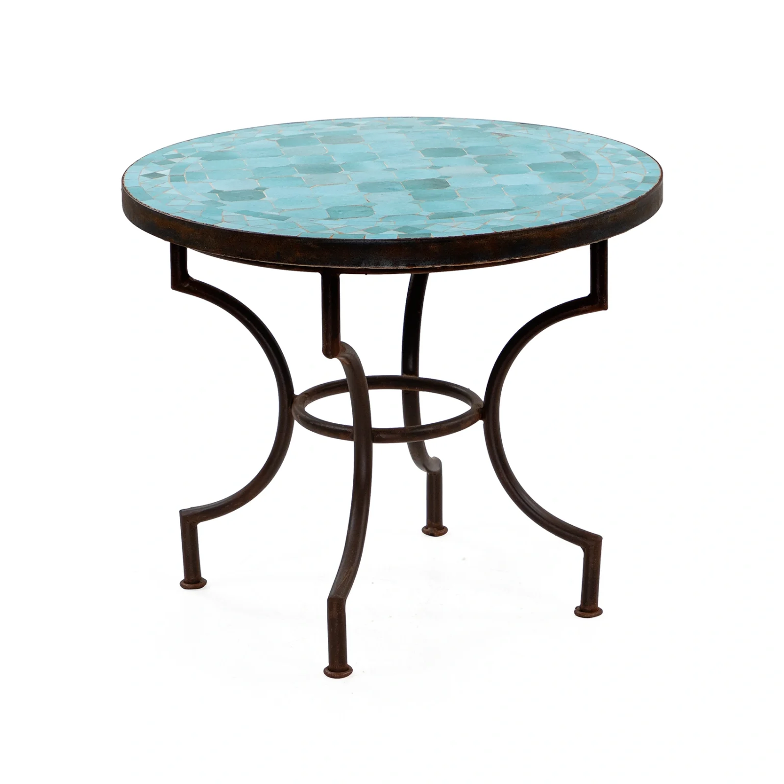 Mosaik sidobord turkos Ø60 cm