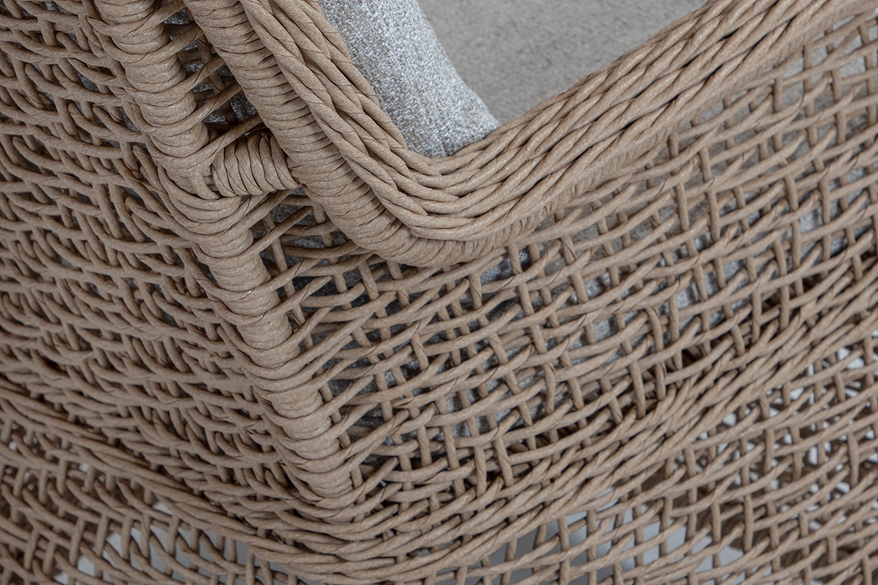 Hastings matgrupp natur twist/bouclé beige - 5 stolar, Ø150 cm