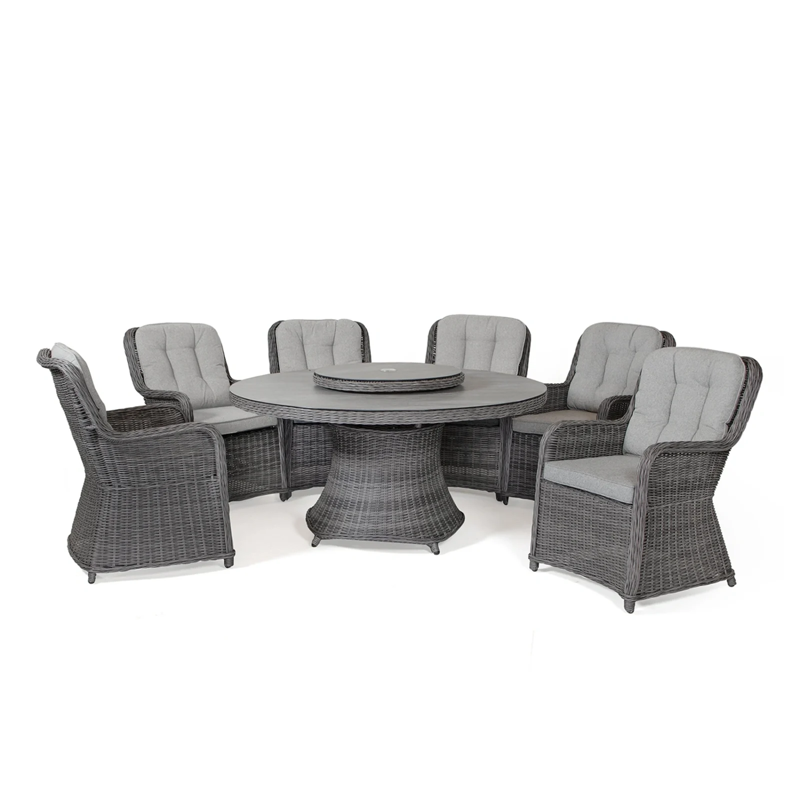 Hastings matgrupp antracit/ljusgrå - 6 stolar, Ø150 cm