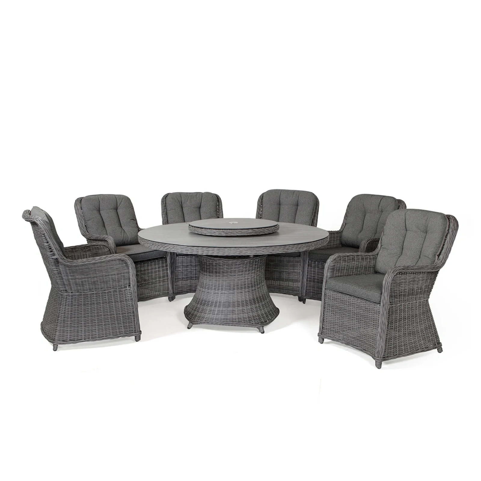 Hastings matgrupp antracit/mörkgrå - 6 stolar, Ø150 cm