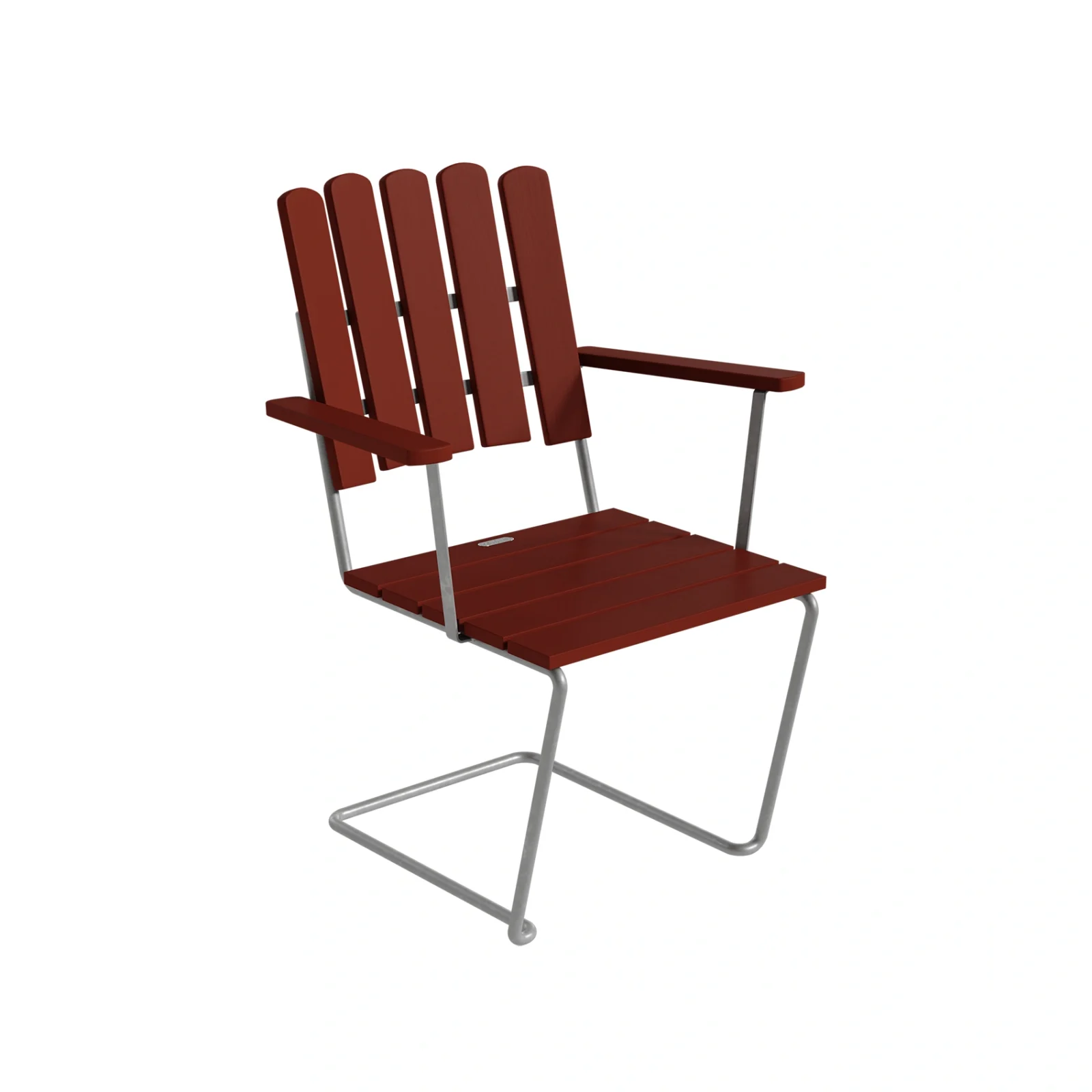 A2 fåtölj mörkröd ek / varmförzinkat