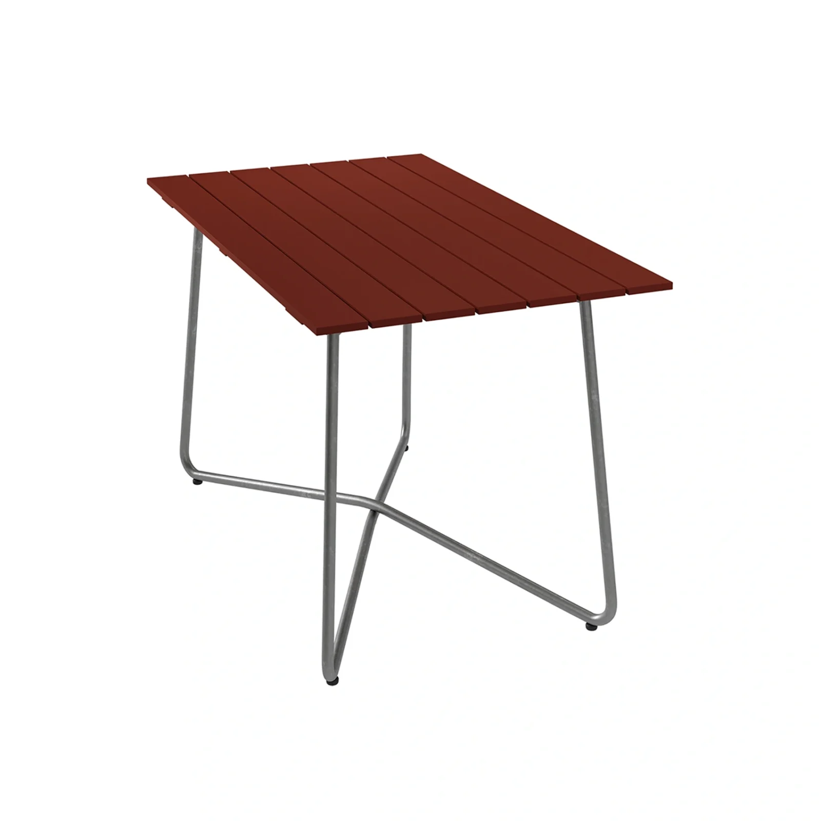 B25A bord mörkröd ek / varmförzinkad 120×70 cm