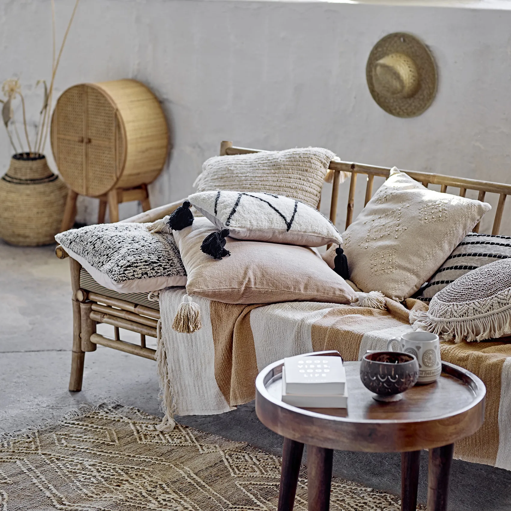 Prydnadskudde Siff natur bomull - 45x45 cm