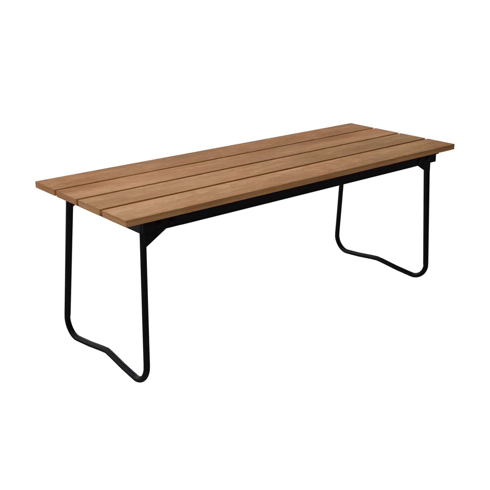 Bänk 8 teak / svart stativ