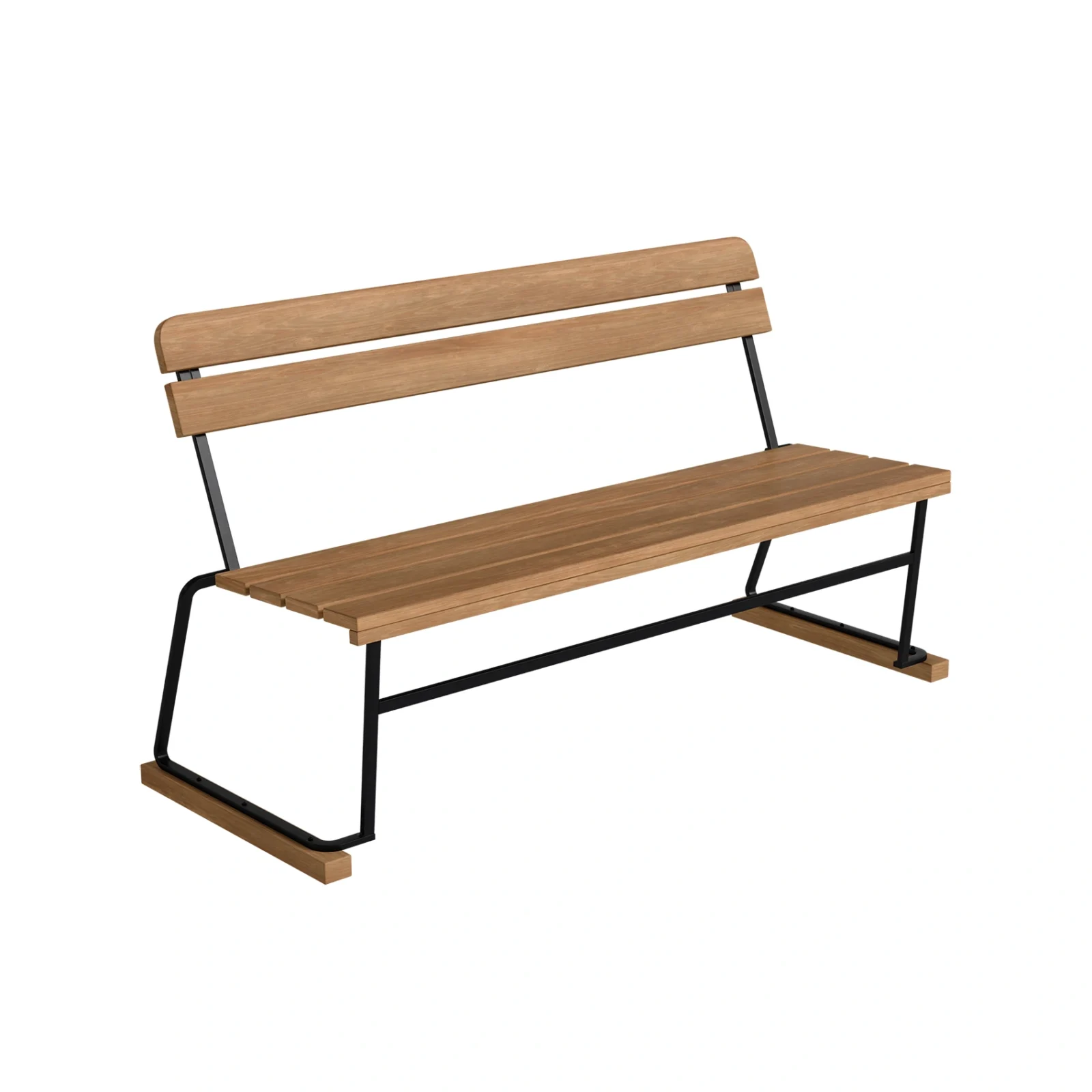Soffa 3 teak / svart stativ