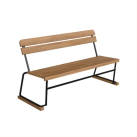 Soffa 3 teak / svart stativ