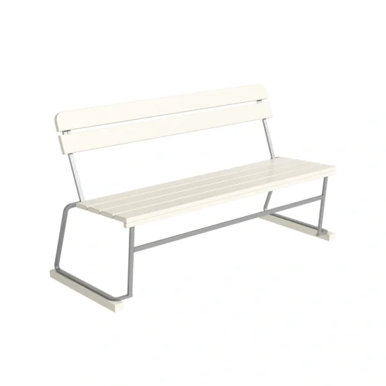 Soffa 3 från Grythyttan stålmöbler i vitlackad ek med varmförzinkat stativ.