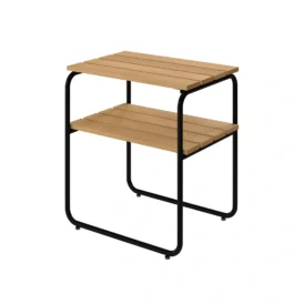 L45 sidobord oljad ek / svart stativ