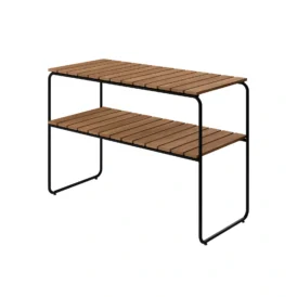 L105 avlastningsbord teak / svart stativ