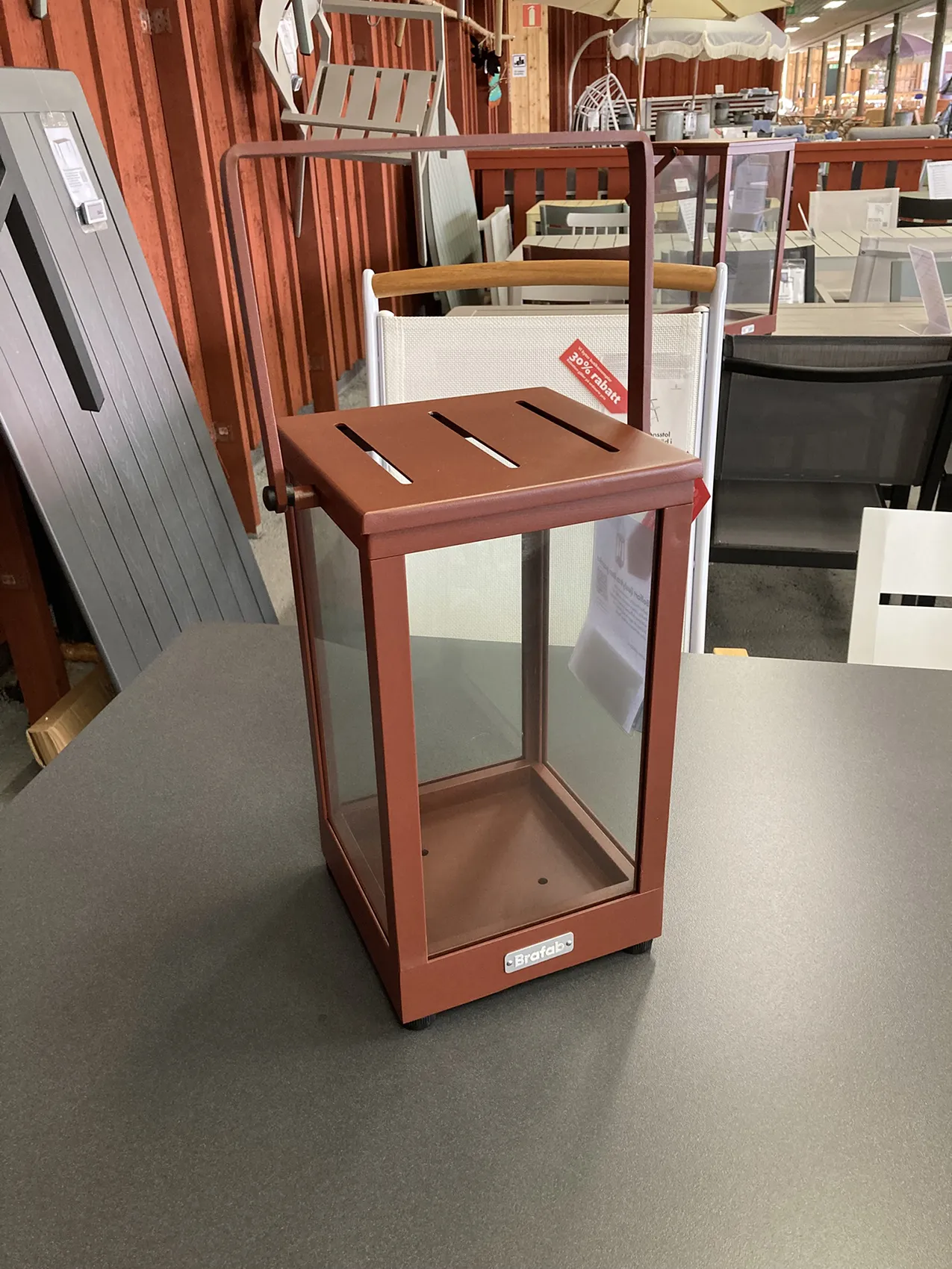 Belfort ljuslykta med handtag -  paprika, H37 cm