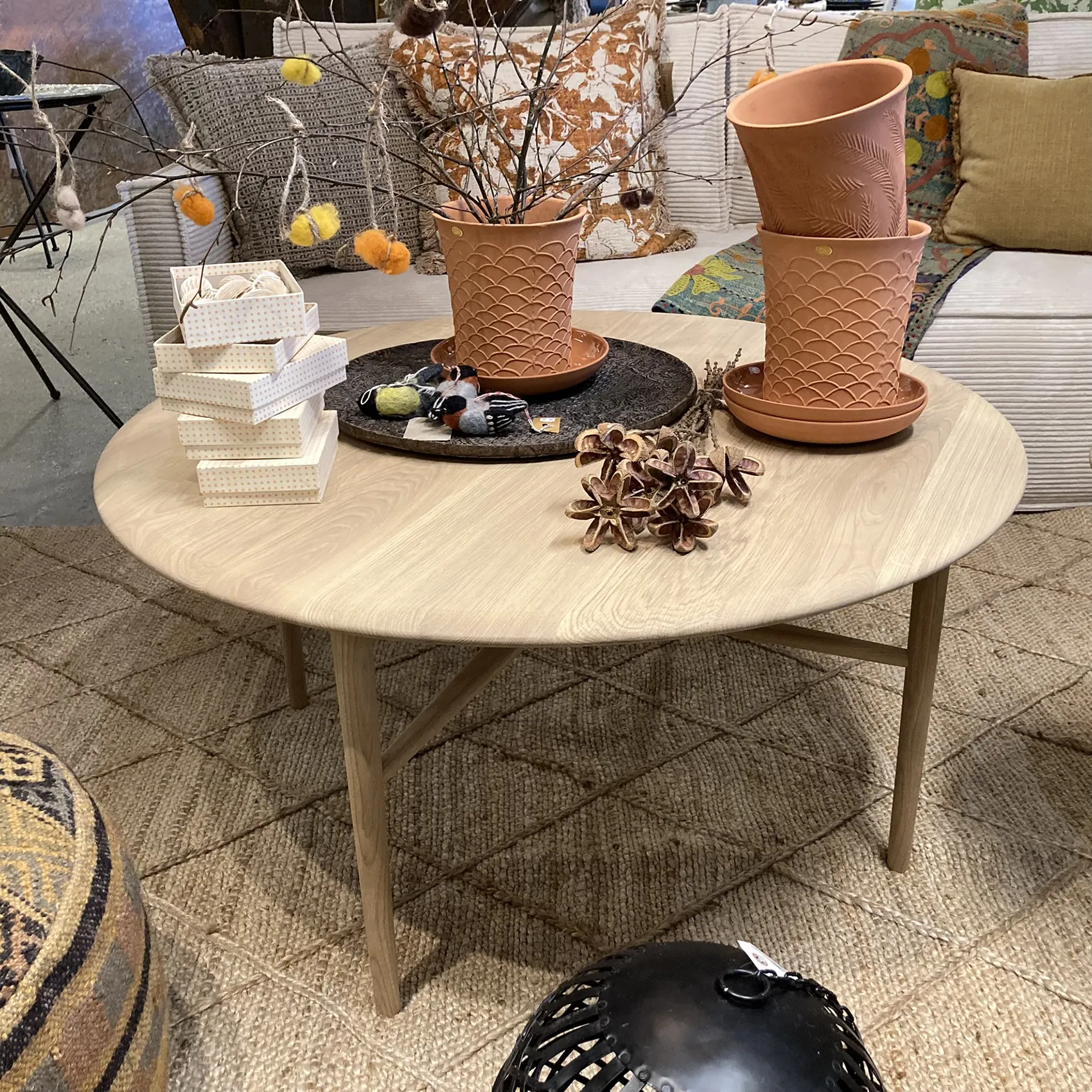 Crest soffbord ljus ek Ø100 cm