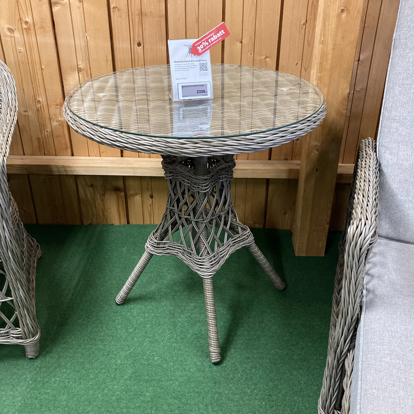 Marienlyst bord - drivved/glas, Ø70 cm