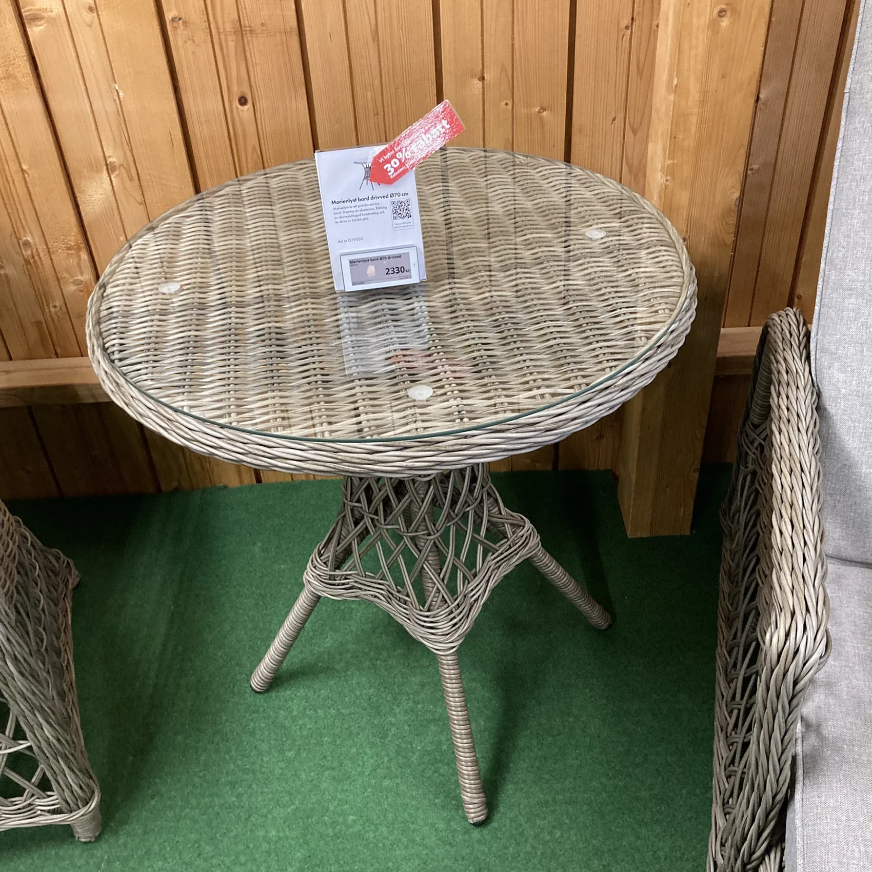 Marienlyst bord - drivved/glas, Ø70 cm