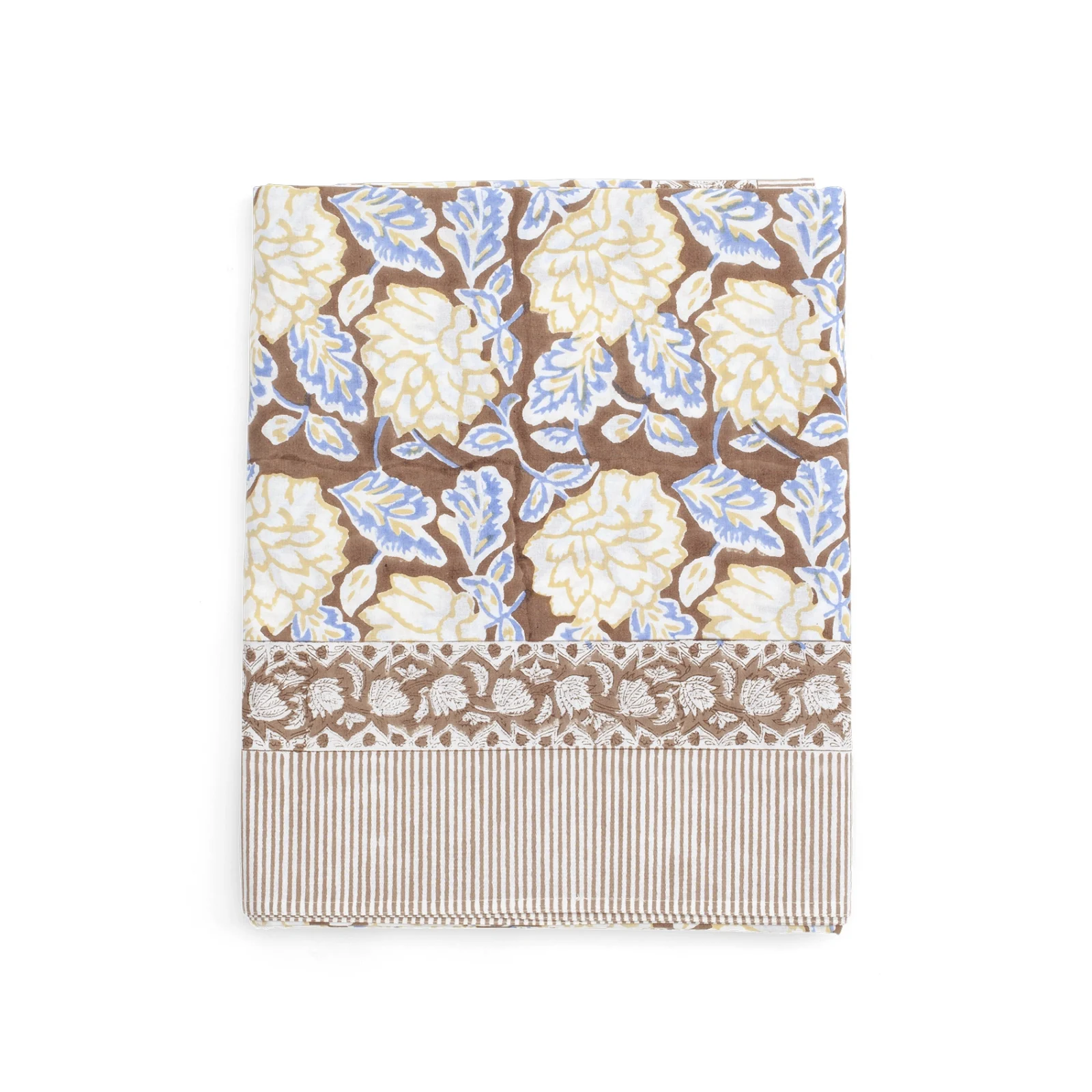 Bordsduk Eko Dahlia - brun/blå, 150x350 cm