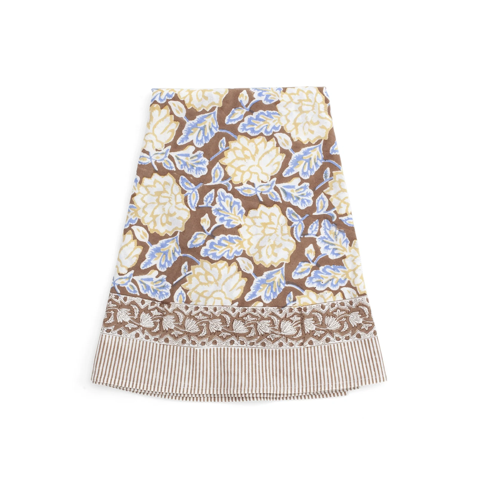 Bordsduk Eko Dahlia - brun/blå, Ø220 cm