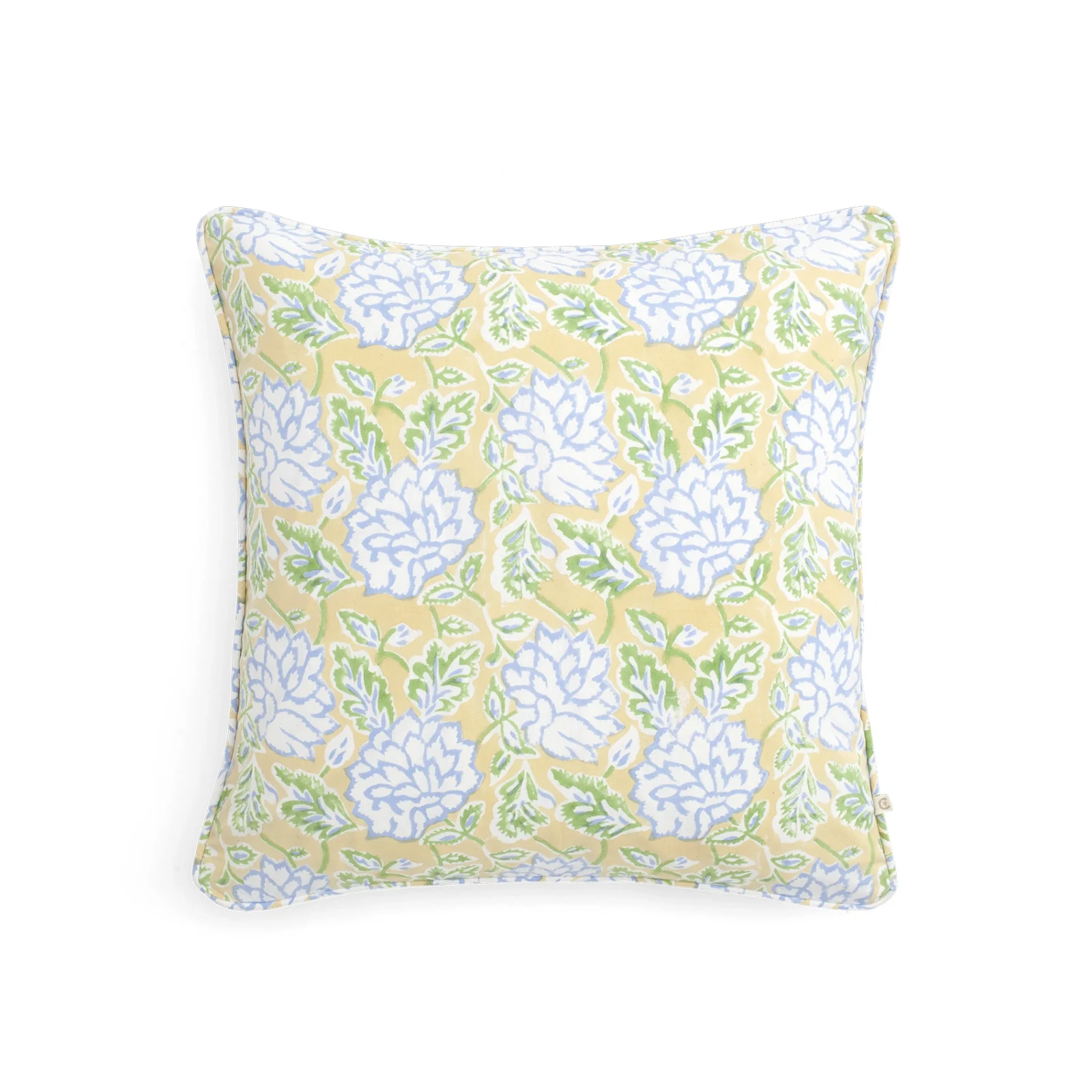 Kuddfodral Eko Dahlia - gul/grön, 50x50 cm