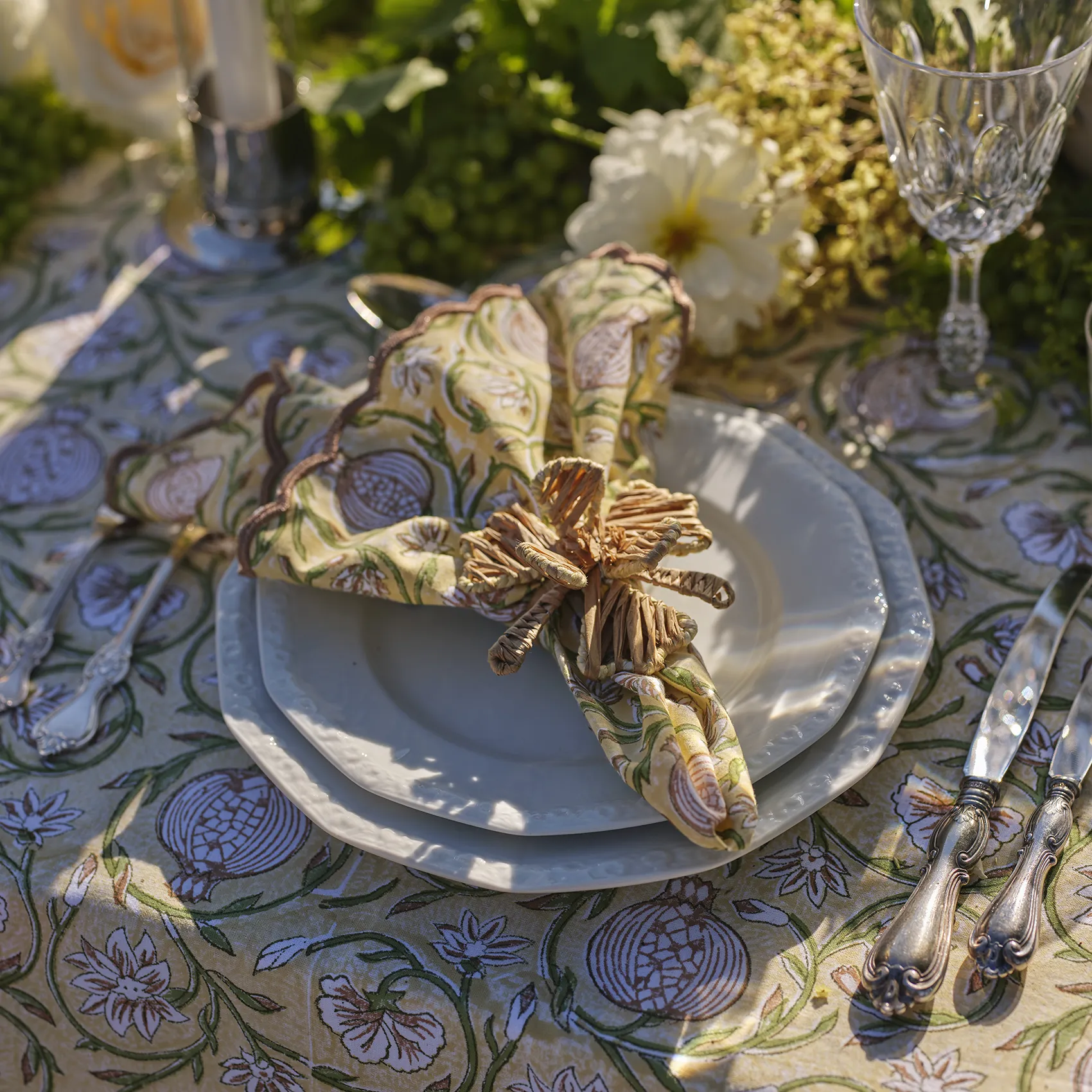 Servetter Tangier Pomegranate - smörgul, 4-pack