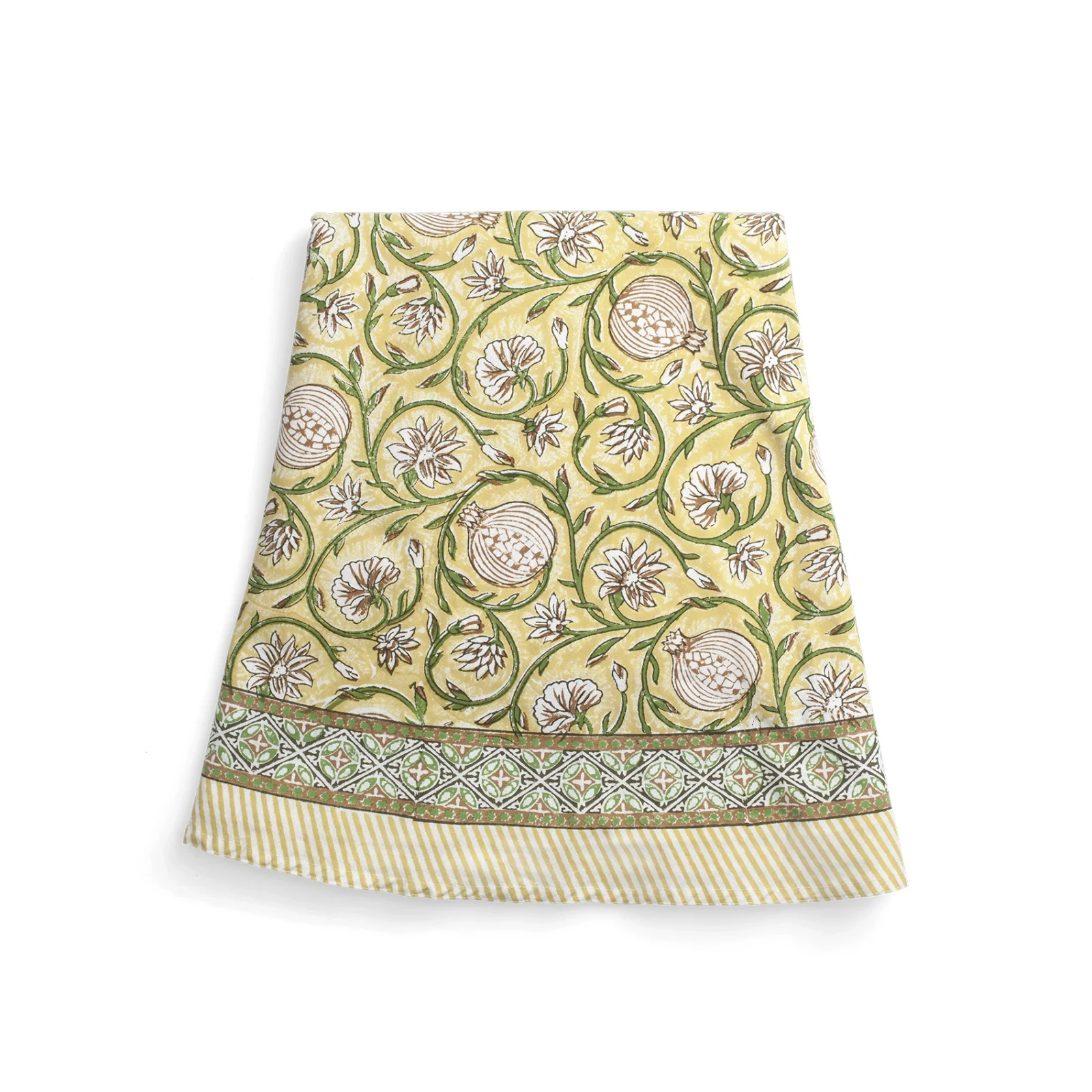 Bordsduk Tangier Pomegranate - smörgul, Ø220 cm