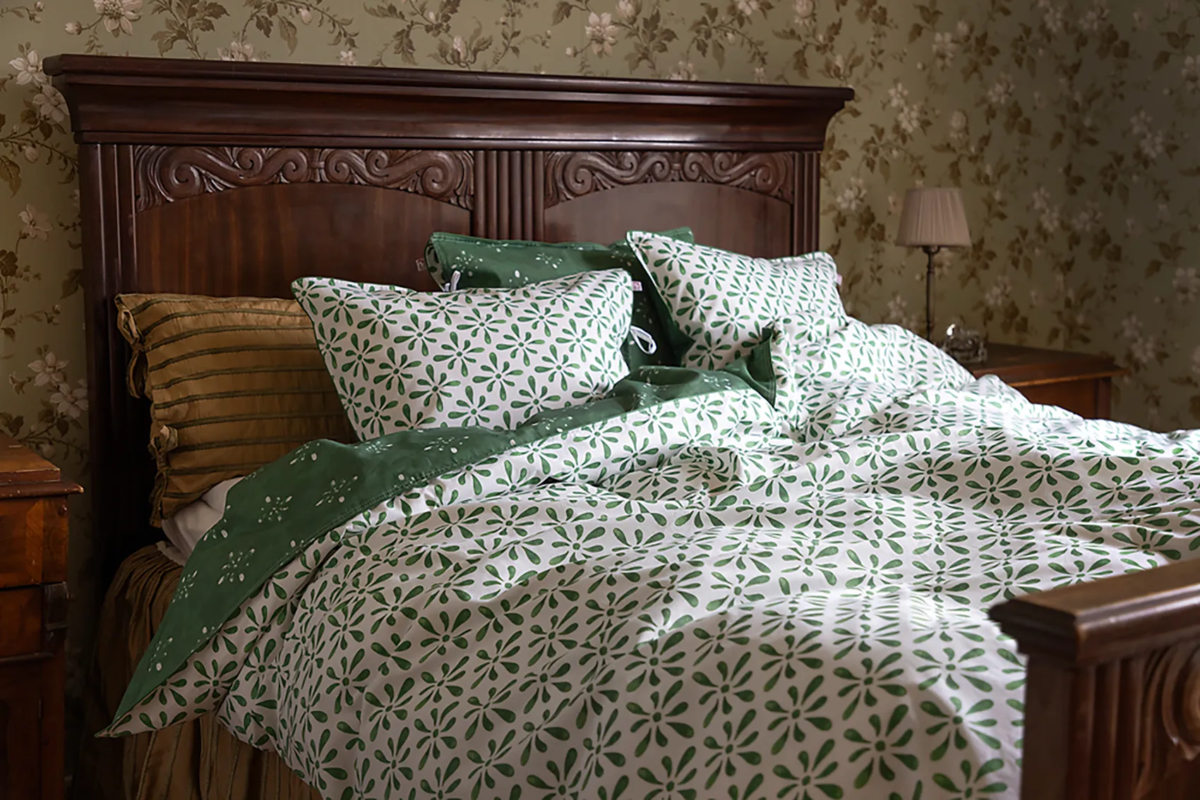 Shyness Watercolour påslakan grön 150x210 cm