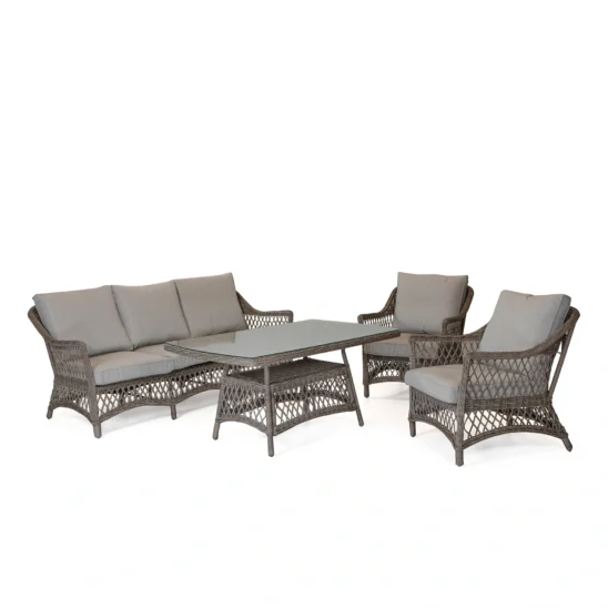 Marienlyst soffgrupp i drivved med dynor i färgen lin.