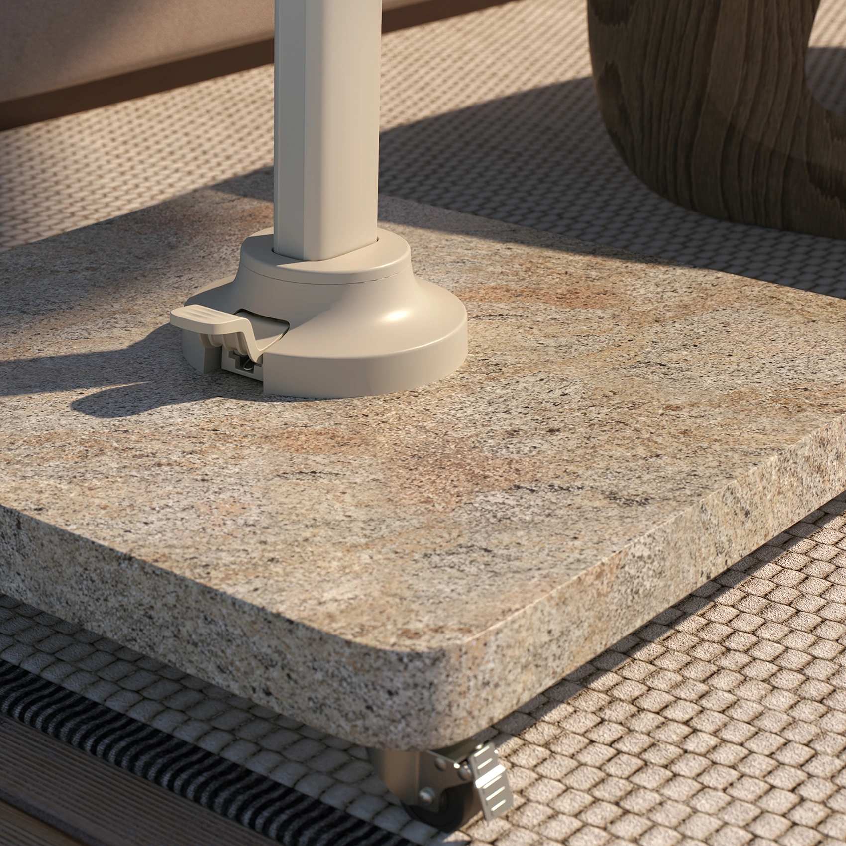 Venezia parasollfot med rundade hörn - granit, 90 kg