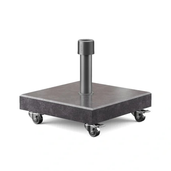 Rome parasollfot med hjul med vikten 40 kg.