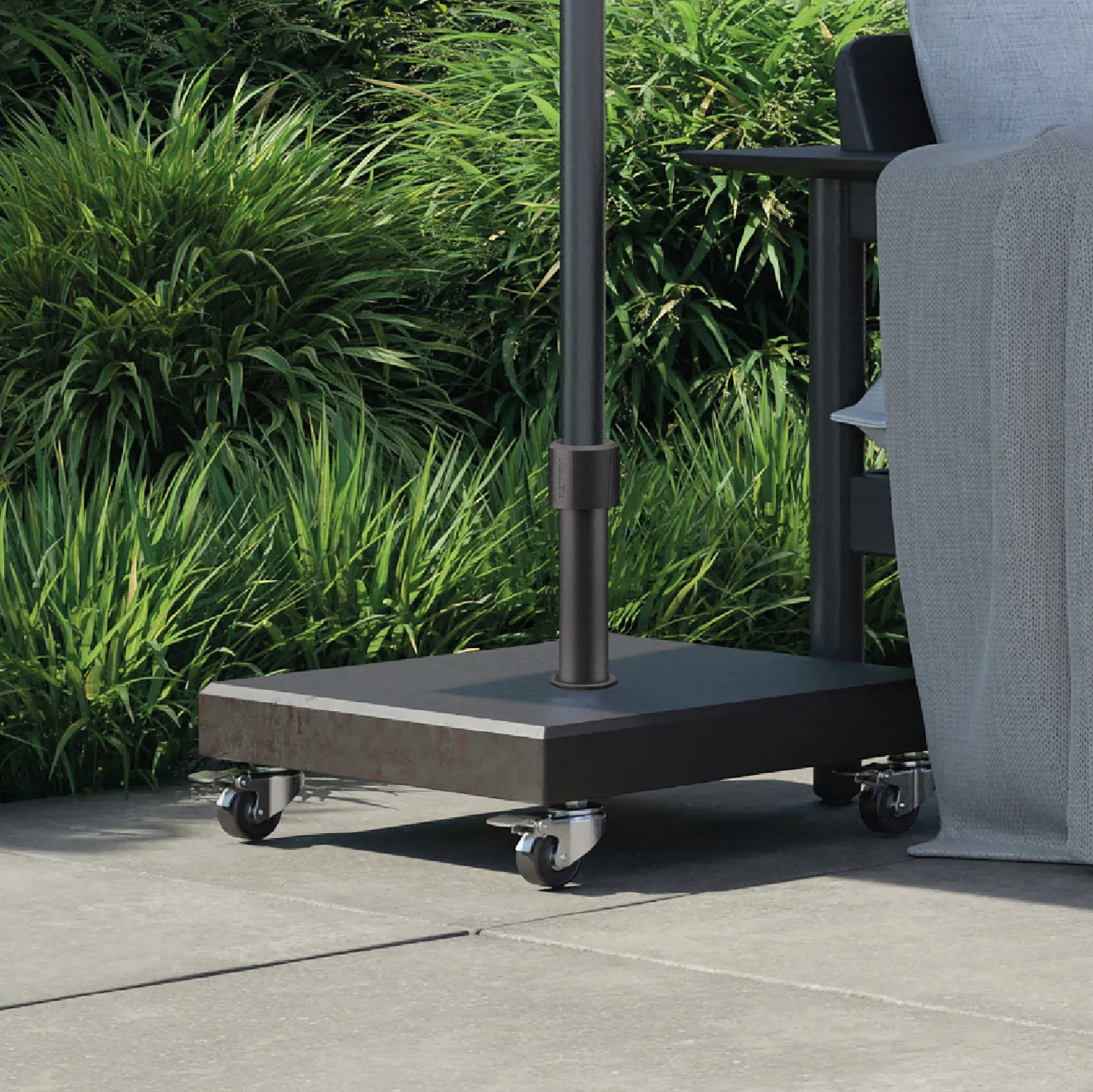 Rome parasollfot med hjul - granit, 40 kg