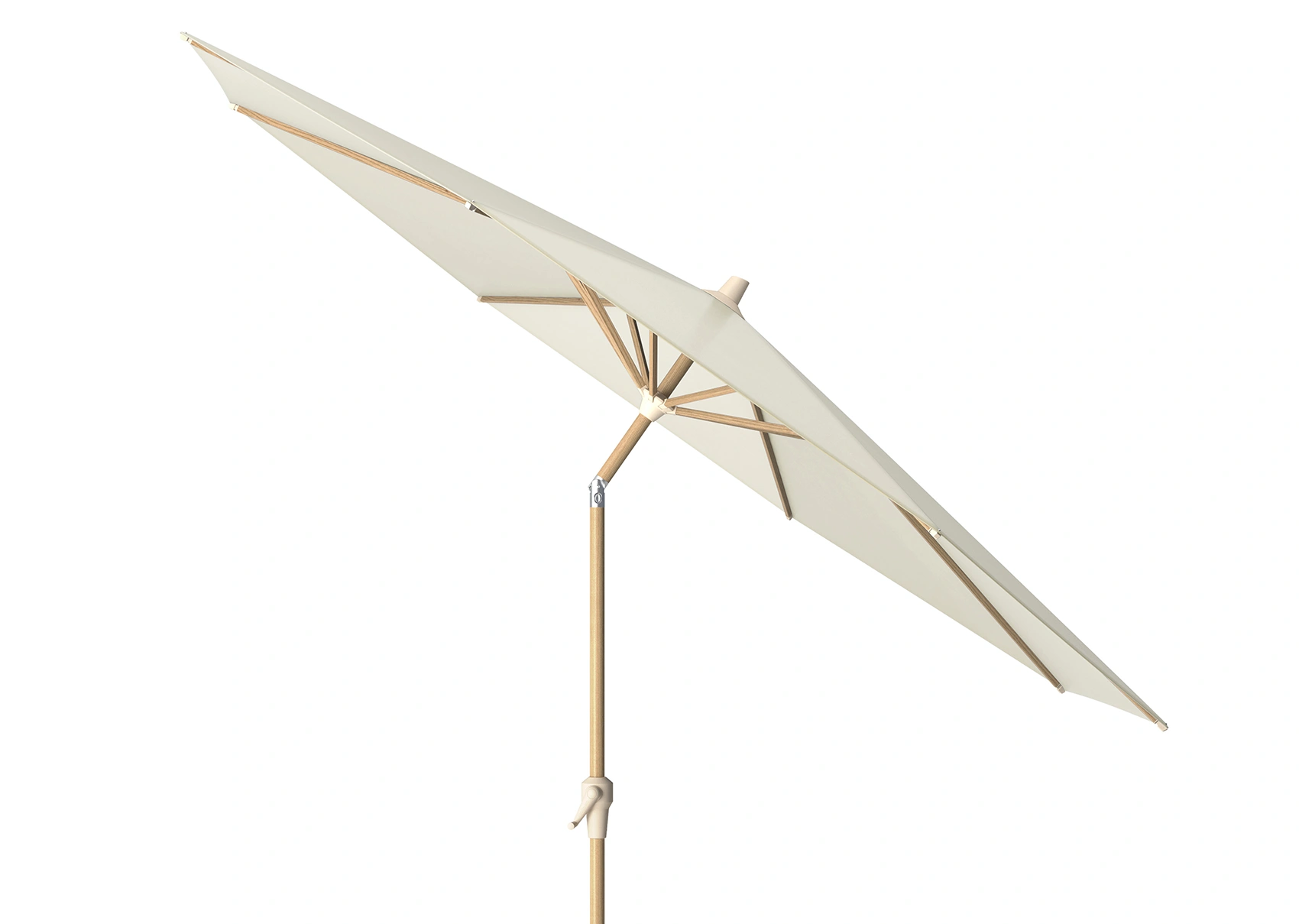 Riva parasoll - teaklook/ecru, Ø300 cm