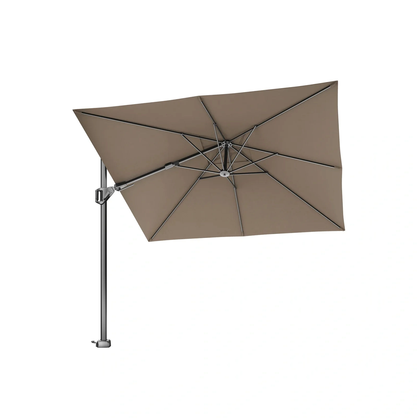 Voyager T² premium hängparasoll - antracit/havana, 270x270 cm