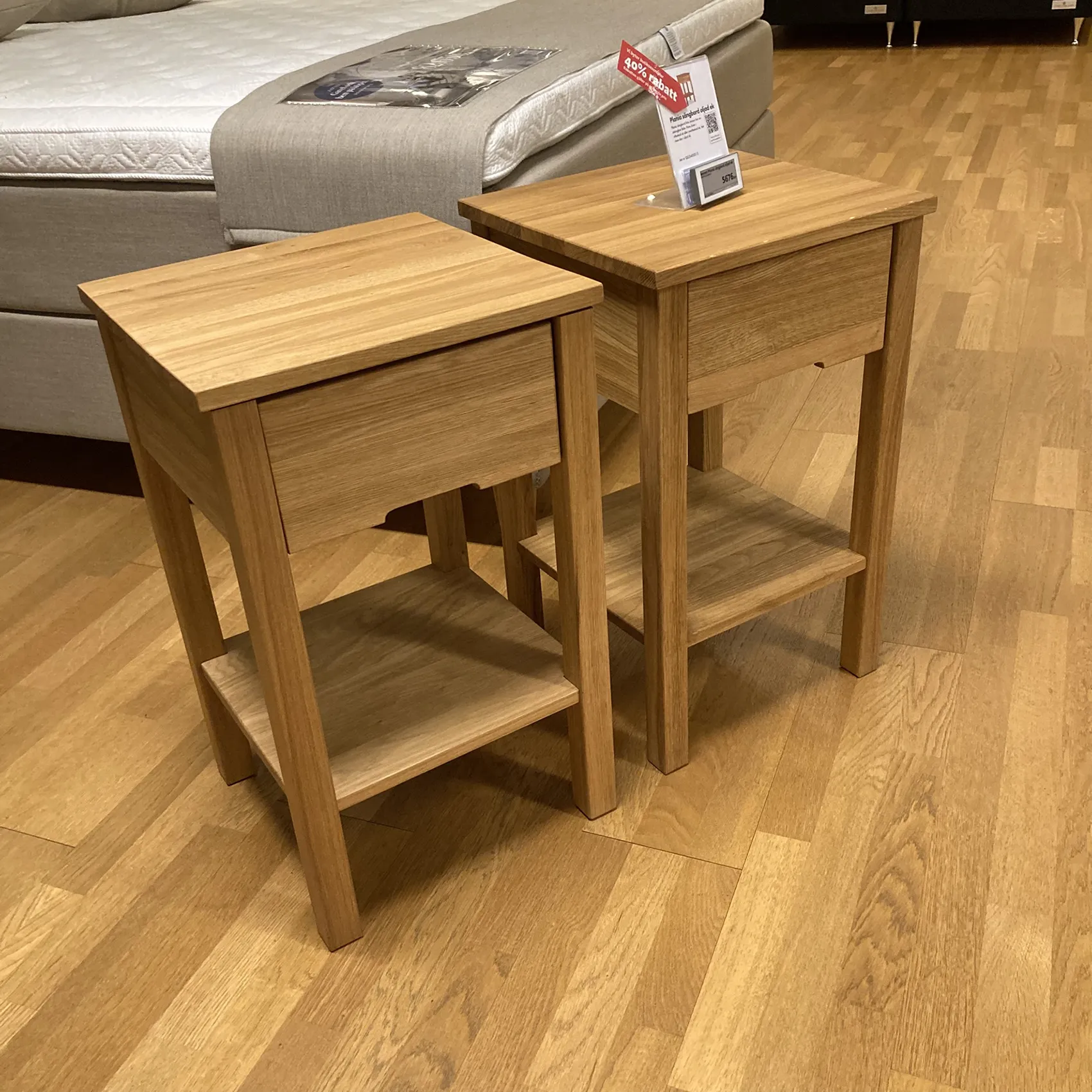 Jensen Plania sängbord oljad ek - 2-pack