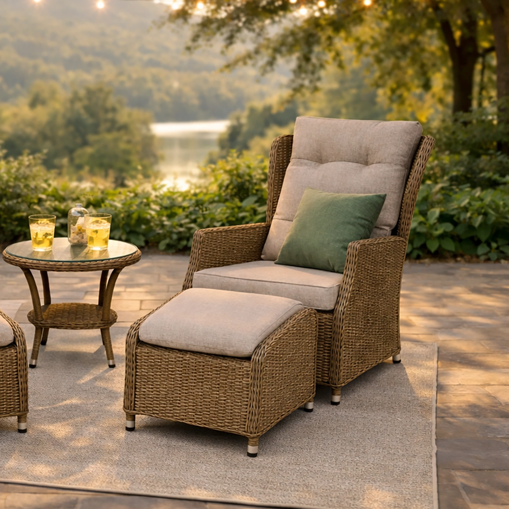 Vallmo fotpall natur/beige