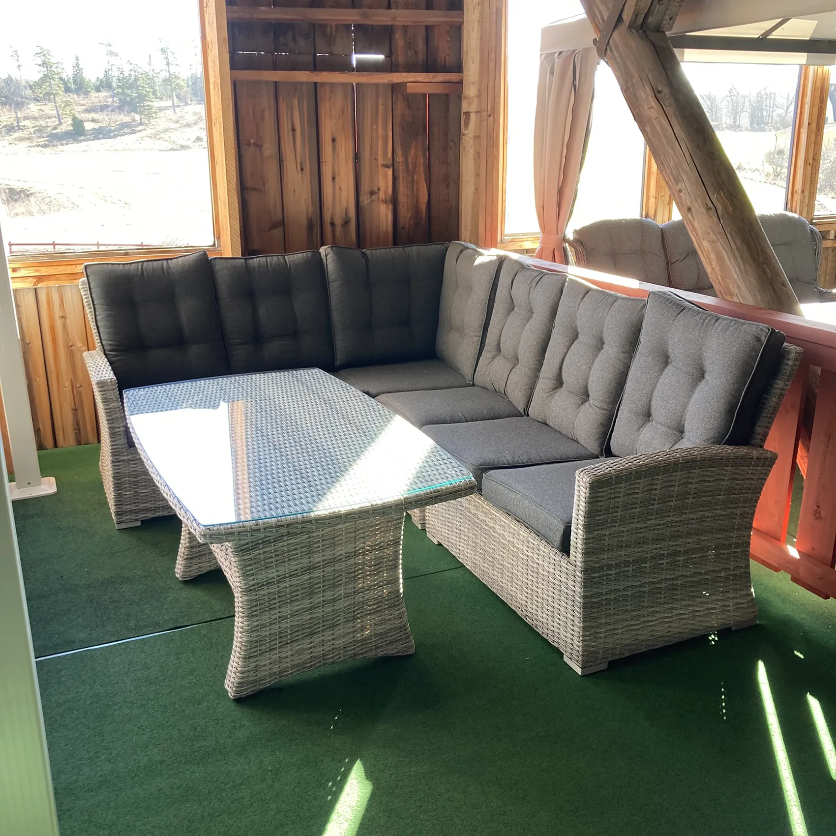 Monaco hörngrupp pärlgrå/mörkgrå