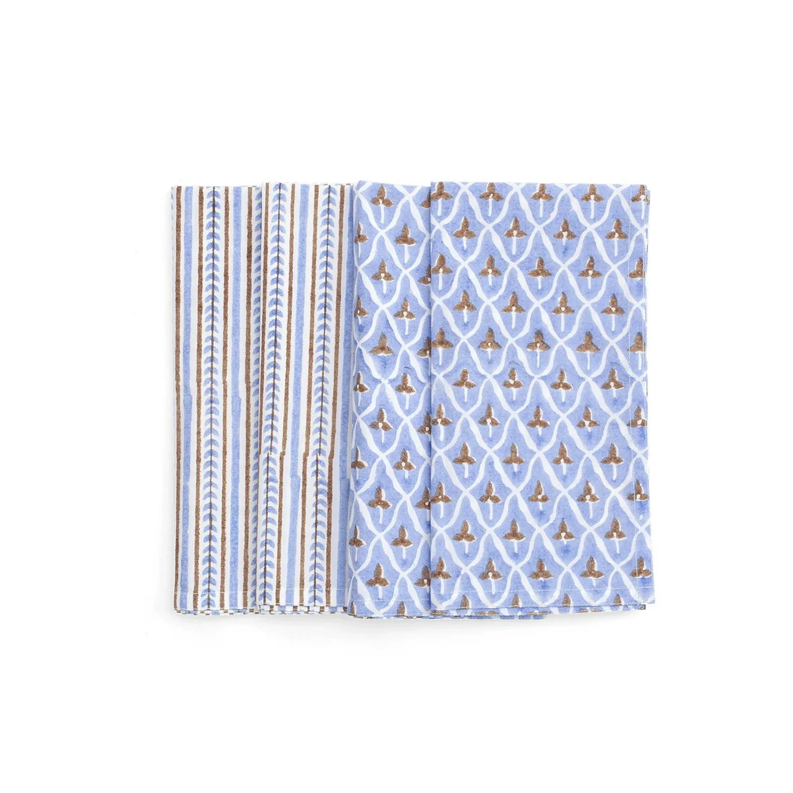 Servetter Eko Tulip & Leaf - brun/blå, 4-pack